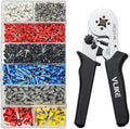 Ferrule Crimping Tool, VLIKE Wire Crimper Pliers with 1200 Terminal Ferrules Tinned Copper Ferrule Connector Sleeves for Stripper Wiring Projects