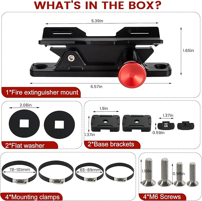 MOLLE Panel Fire Extinguisher Mount Kit-Aluminum Quick Release Car Fire Extinguisher Bracket for 1-2in Tactical Rigid MOLLE Panel Holes.Fire Extinguisher Holder Fits MOLLE Panels Accessories for Truck