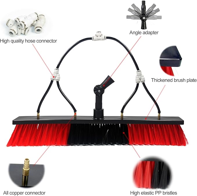 Window Cleaning Brush Head for Solar Panel Washing Water Flow Through（Without Pole） (brush-550)