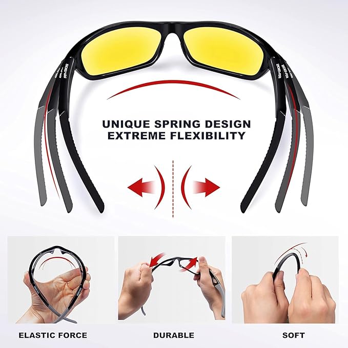 RIVBOS Polarized Sports Sunglasses Driving Sun Glasses Shades for Men Women Tr90 Frame for Cycling Fishing Running RB831