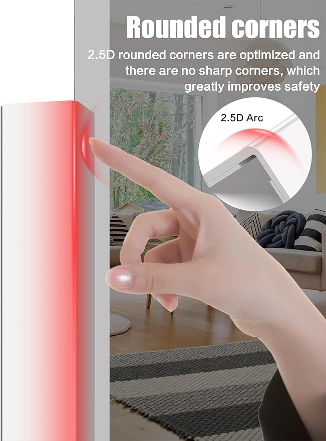 ‎Frychee Wall Corner Protector, Walls Edge Protector，Self-Adhesive Wall Corner Guards,PVC Double Side Edge Protector， Furniture Stairs Guard (6, 2.5x90cm/0.98x35.4in)