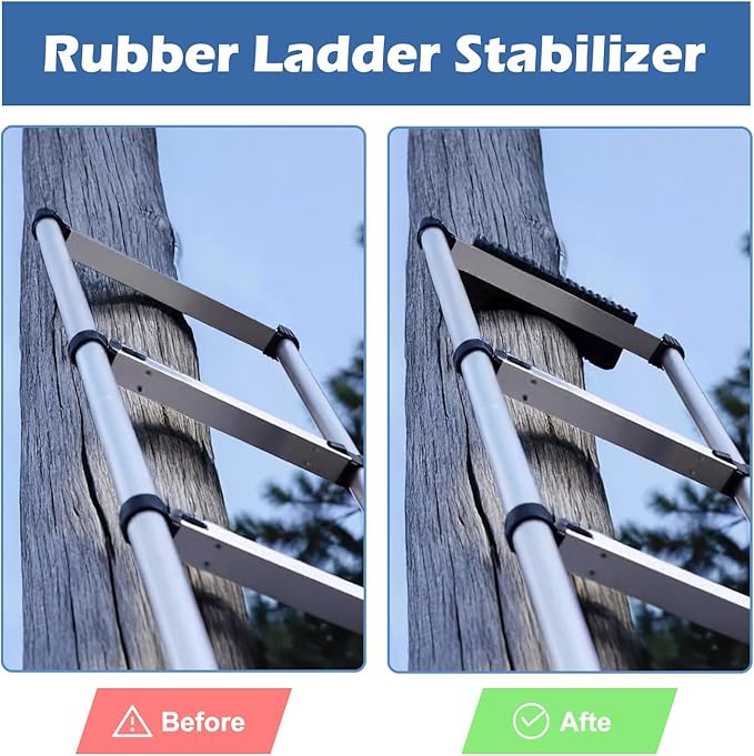 Rubber Steep Ladder Accessory Large Ladder Stabilizer with Strap and Screws Ladder Poles Non-Slip Mat for Telescopic Ladder, Single Straight Ladder, Engineering Ladder, Enhance Stability