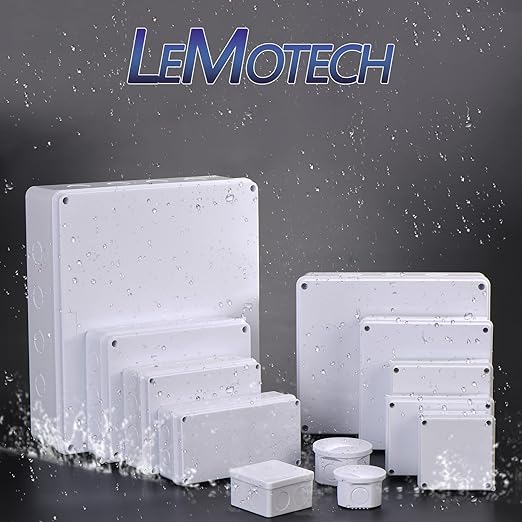 LeMotech Junction Box, Electrical Box IP65 Water Resistant Dustproof ABS Plastic Project Enclosure for Electronics White 11.8 x 9.8 x 4.7 inch