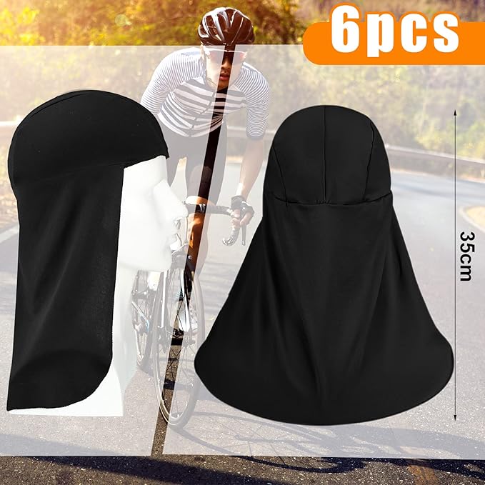 Sintege 6 Pieces Hard Hat Sun Shade Cooling Skull Cap Sun Neck Protector Quick Dry Neck Shade for Women Men