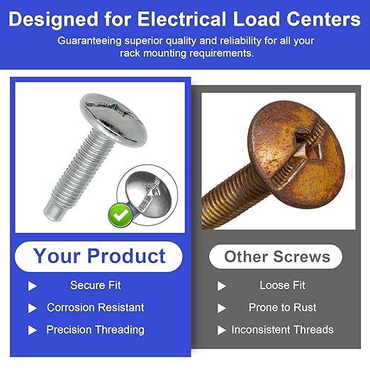 Electrical Panel Screws Replacement for Square D Panel Cover Screws, Compatible with Square D 200 Amp Panel, Electric Panel Screws, Durable Steel, Easy Installation - 12 Pack