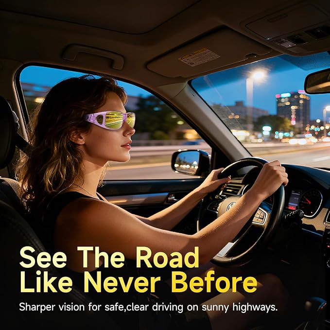 Night Driving Glasses Night Vision Glasses Fit Over Glasses Polarized Anti-Glare UV400 Gift for Men Women