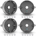 Juexica 4 Pcs 4 Inch Round Electrical Box 3/4 Inch 5 Holes Weatherproof Outlet Junction Ceiling Fan Box for Outdoor Lighting Systems, UL Listed(Gray)