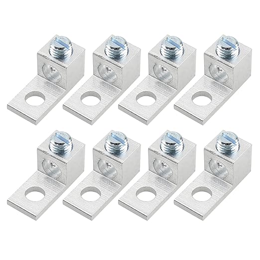 MEETOOT 8pcs Aluminum Alloy Mechanical Lugs 29x13x14mm Terminal Mechanical Lug 2AWG TA-2 1B2U