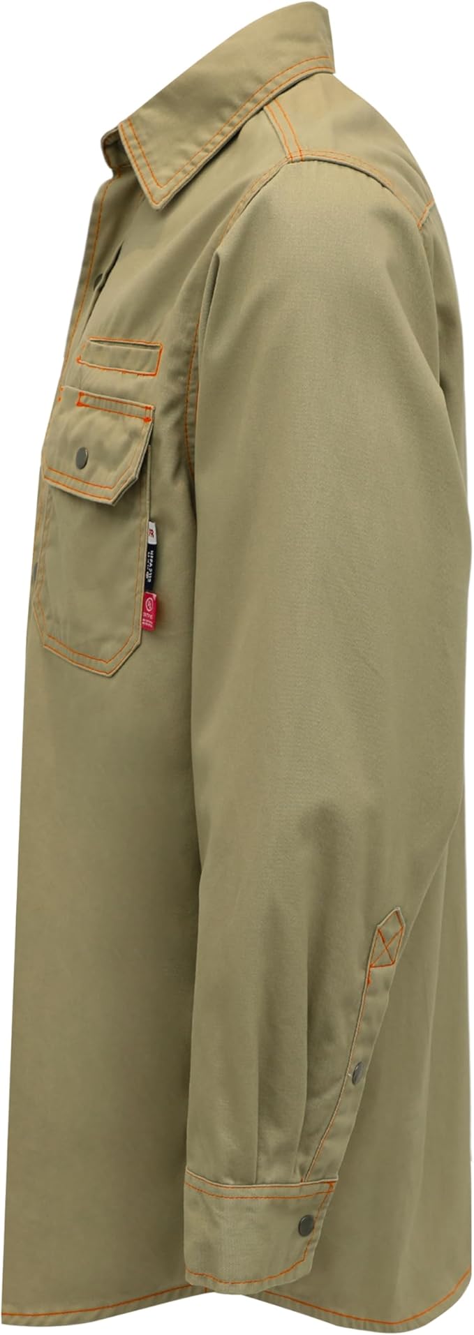 BOCOMAL FR Shirts for Men Snaps Down 7.5oz Water Repellent Fire Resistant Welding Jackets-NFPA2112 CAT2