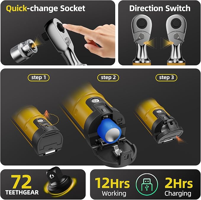 2025 New Digital Torque Wrench with Large Color Screen, Rechargeable Battery - for Automotive Repair, Bicycle Maintenance, Industrial Assembly