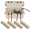 RESTMO 5-Piece Outdoor Waterproof Electrical Box Set – 12.5" x 8.5" x 5" Large & 7.1" x 2.3" x 2.3" Small, Weatherproof Boxes for Power Strip, Outlet, Plug, Socket, Timer, Holiday Light, Almond