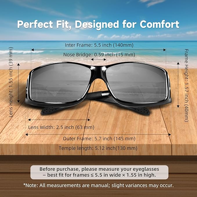 Night Driving Glasses Night Vision Glasses Fit Over Glasses Polarized Anti-Glare UV400 Gift for Men Women
