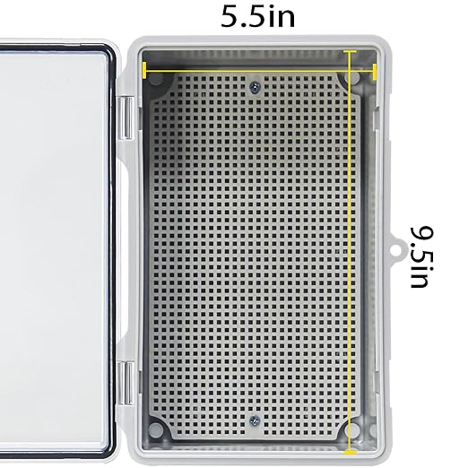 Waterproof Electrical Junction Box, Outdoor Electrical Box Waterproof ABS Plastic Project Enclosure Suitable for Marine Vessels, Garages, and Solar Panel Installations Clear 10.2"x6.2"x5.1"