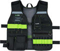 MELOTOUGH Tool Vest Safety Work Vest with Adjustable Straps,Removable Phone Holder for Electrician,Construction,Carpenters