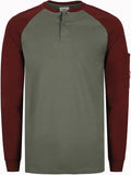 TICOMELA FR T Shirt Flame Resistant Shirt 5.5oz 100% Cotton Light Weight Workwear Men's Long Sleeve Henley Shirts