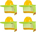 4 Pack Hard Hat Sun Shade Full Brim, Hard Hat Visor Mesh Neck Sun Shield with Reflective Strips Neck Sunshade Cover, Hard Hat Accessories（Yellow）