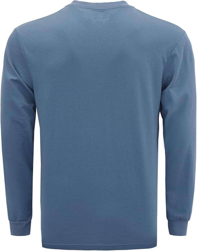 KONRECO FR Shirts for Men Long Sleeve 7oz Cotton Flame Resistant/Fire Retardant CAT2 Henley Shirt