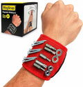 MagSnap Magnetic Wristband by Wrap-It Storage - Red - Great Gift for Dad Tool Belt and Screw Holder