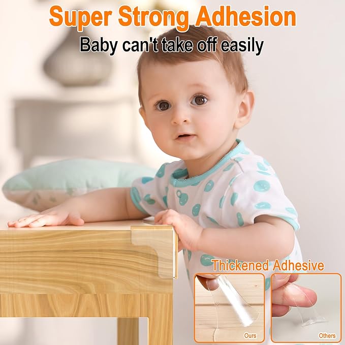 Corner Protector Baby Large 1.6inch,12Pcs Baby Proofing Table Corner Protectors,T Shape Corner Protectors for Furniture with Strong Adhesion