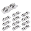 12pcs M4 Stainless Steel Duplex Wire Rope Clip Cable Clamp, Double Bolt Wire Cable Clamps, 2-Post Wire Rope Clip for 1/8 Inch Diameter Wire Cable