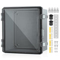 Waterproof Electrical Junction Box, IP67 Plastic Weatherproof Outdoor WiFi Enclosure with Mounting Plate, Wall Brackets, for WiFi Electronics Project, Clear (13"×13"×5")