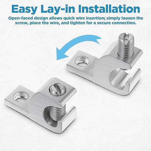 40pcs Aluminum Pool Bonding Lug – Corrosion-Resistant Grounding Connector for Swimming Pools, Conduits & Spa (4-14 AWG Wire Range)