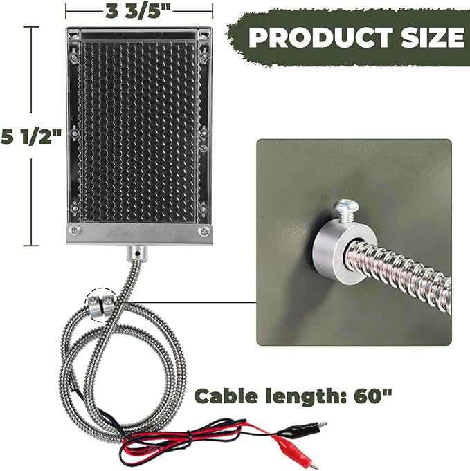 Highwild 6-Volt Solar Panel Charger for 6V Feeder Battery - Deer Feeder Outdoor Waterproof Solar Charger with Mounting Hardware