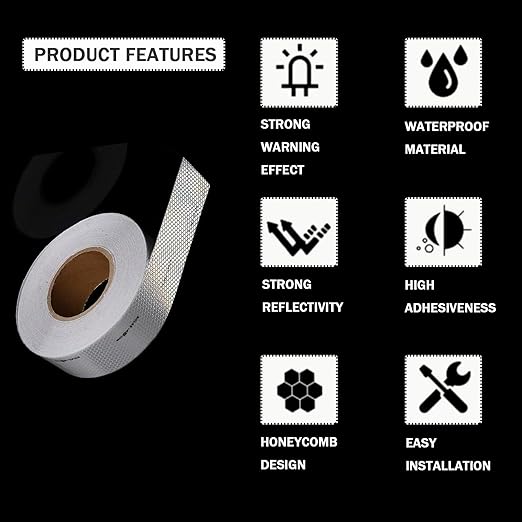 Solas Reflective Tape Silver Marine Safety Warning Tape(2in x 75ft)