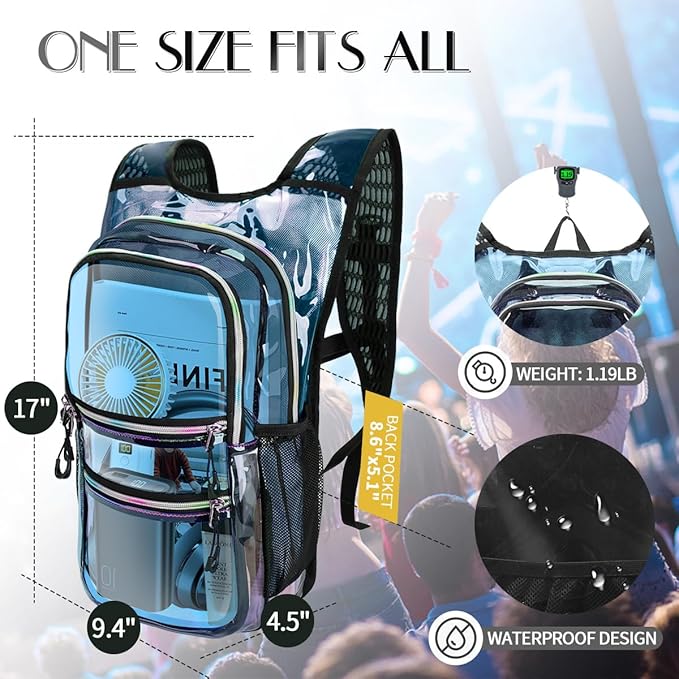 Hydration Pack, Water Backpack with 3L Hydration Bladder Lightweight Insulation, Festival Essential, Rave Hydration Backpack, Hydropack Backpack for Rave, Hiking, Biking, Festival Gear