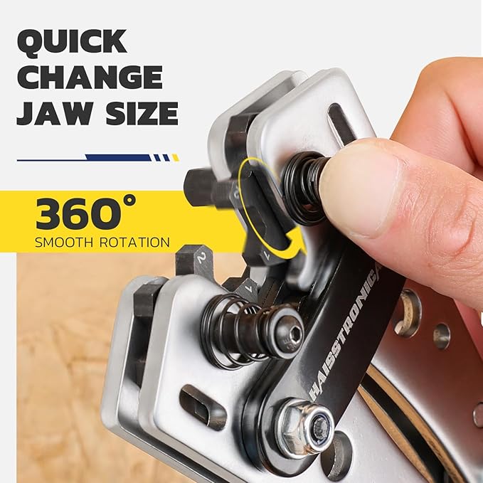 haisstronica Heavy Duty Battery Cable Crimping Tool Kit-Ratchet Hex Extended Handle Crimper for 8,6,4,2,1,1/0 AWG Copper Lugs