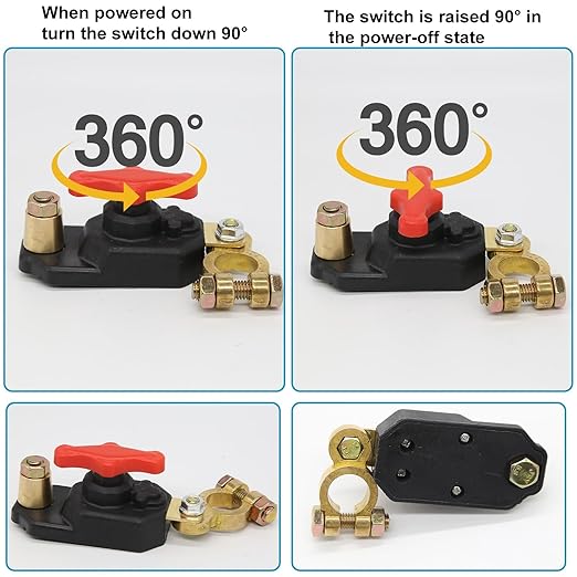 Car Battery Power Cut-Off Switch Breaker, Stable Transmission Adjustable Pure Copper High Conductivity 12v Disconnect Switch Smart Car Switch for Boat Rv Car Truck Supplies