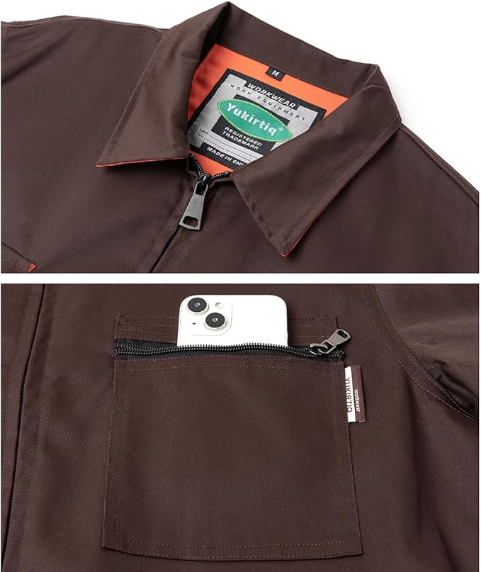 Men's Coveralls Mechanic Work Jumpsuit Multi Pockets Overalls Long Sleeve Workwear Coverall