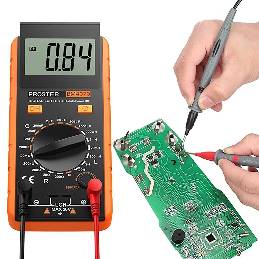 Proster LCR Meter - Capacitance Resistance Inductance Digital LCR Multimeter with LCD Over-Range Display