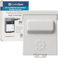 30 Amp Pullout FUSIBLE Disconnect Switch, ControlGear Brand 240V NEMA 3R Outdoor Metallic Enclosure for HVAC Systems, UL Certified, Single Phase Two Wire (fuses NOT Included)