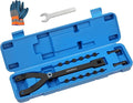 15PCS Pulley Holder Tool Kit, Universal Pin Spanner Wrench Set, 1/2" Drive Ratchet Adjustable Spanner Wrench with Variable Pins fits Camshaft Pulleys, Fan Clutch Removal Wrench Tool