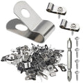 BESTEEL Upgraded 400 Pcs T304 Stainless Steel Wire Clips Cord Clamp Agricultural Fencing Fence Wire Clamps for 4, 6, 8, and 10-16 Gauge Wire Fencing Livestock Fencing clips for Wood, Metal or Vinyl