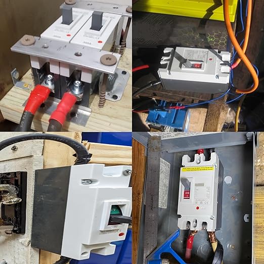 Main DC 200 Amp Circuit Breaker AC Disconnect Switch 2 Poles 550V Battery Thermal Magnetic Trip Power Solar UPS Station