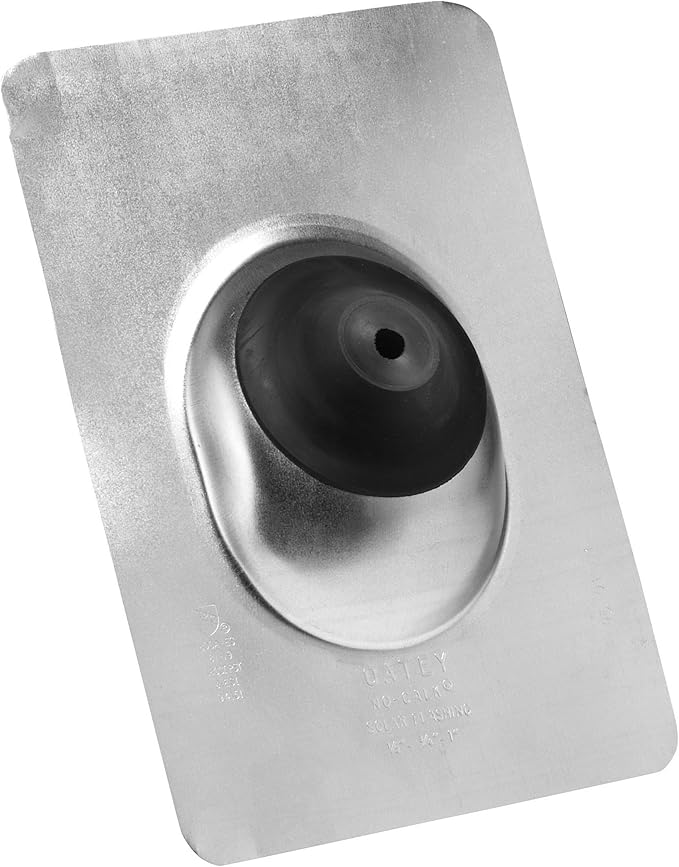Oatey 11830 Galvanized 0.5" - 1" pipe diameter No-Calk, Solar Roof Flashing 9" x 12.5" Base