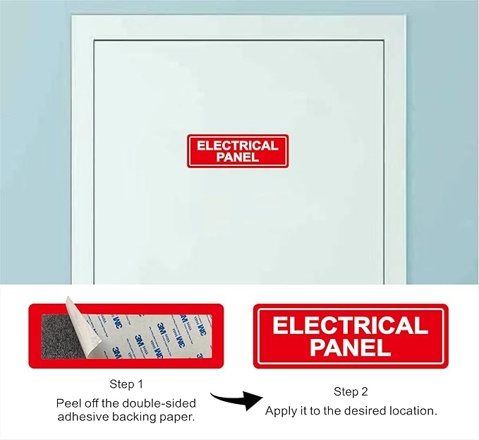 Electrical Panel Sign - Made from Premium Durable Acrylic Material, Super Strong Self-Adhesive, QuickInstallation, Perfect for Your Business and Home (9x3 Inches, Red)