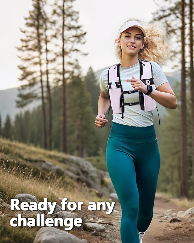 Running Hydration Vest for Women Men,Lightweight Breathable Hydration Pack with 500ml Soft Flask, Adjustable Chest Straps Reflective Backpack for Trail Running Marathon Race Jogging Cycling