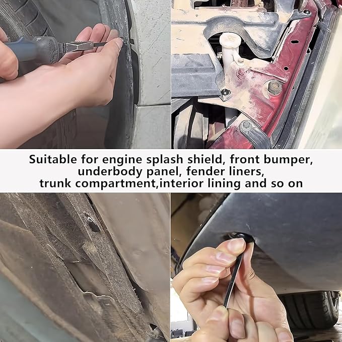 100 Pcs Premium Nylon Universal Cable Tie Buckle (100% Nylon), Heavy Duty Self-Locking Zip Ties, UV Resistant Cable Tie Clips for Automotive & Home Repairs, Car Fender, Trunk & Engine Fixes