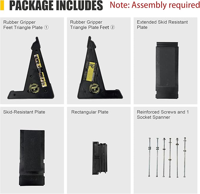 Ladder Leveler, Pitch Hopper, Ladder Stabilizer with Storage, Ladder Levelers for Stairs and Extension Ladders, Easy to Use, Conquer Uneven Ground (Regular Black)