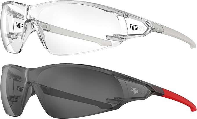 HTS HUNTERSKY ANSI Z87.1 Anti-Fog Clear Safety Glasses Pickleball Youth Baseball Lab Chemistry Goggles Scratch Resistant