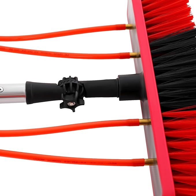 23.62FT Water Fed Pole Kit Solar Panel Cleaning Brush, Solar Panel Cleaning Kit Cleaner Tool with 65.62ft Hose and Adjustable Angle Brush Head, Outdoor Window Washing Equipment Tool Kit
