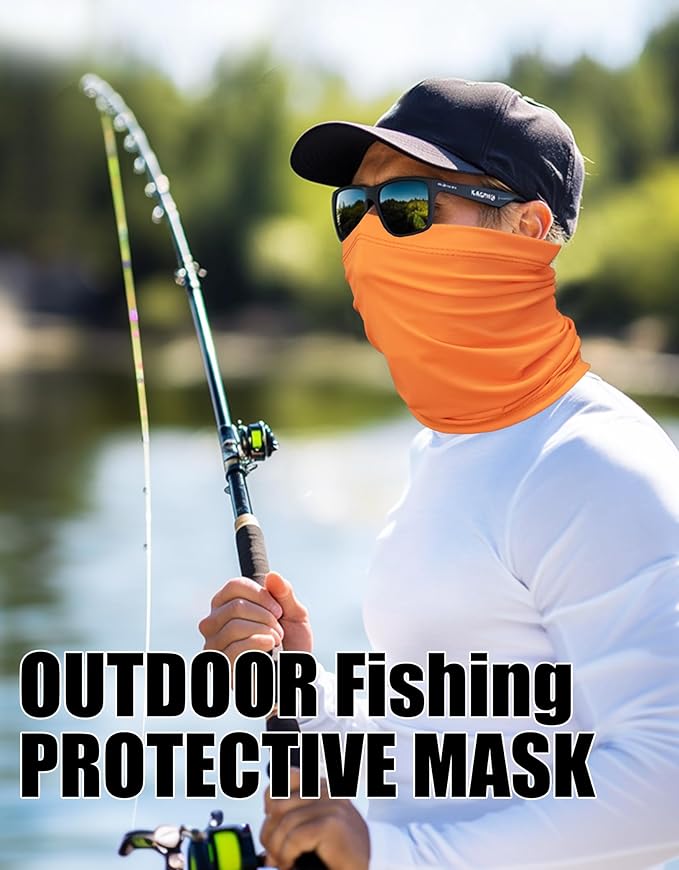 JHYWELL Cooling Neck Gaiter Face Mask, UV Protection Masks Gator, Windproof Bandana for Skiing, Fishing, Hiking, Cycling