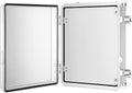 Junction Box, IP67 Waterproof Plastic Enclosure for Electrical Project, Hinged Grey Cover, Includes Mounting Plate and Wall Bracket (Transparent Cover with Inner Door, 16.1"x12.2"x7.1")