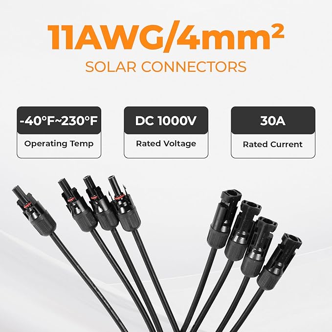 Solar Panel Connector 4 to 1 Solar Panel Splitter 4 Way 1000V Solar Panel Parallel Connectors Solar Adapter Cable Plug Pair for Solar System Solar Panel (4 to 1 1 Pair)