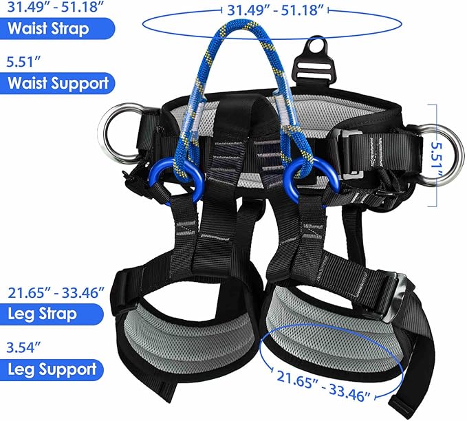 Climbing belts, Thicken Professional Large Size Safety Seat Belts for Tree Climbing, Rescuing Work, Rappelling
