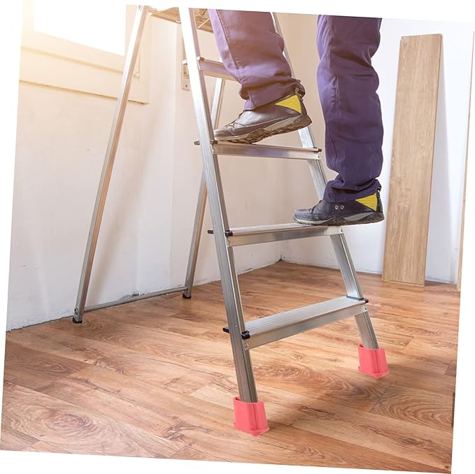 4pcs Household Non-Slip Ladder Feet Pads Durable Rubber Protectors for Step Ladders Thick Shock-Absorbing Design Suitable for Indoor and Outdoor Use