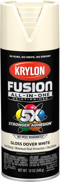 Krylon Fusion All-In-One Adhesive Spray Paint for Indoor/Outdoor Use, 12 oz, Dover White